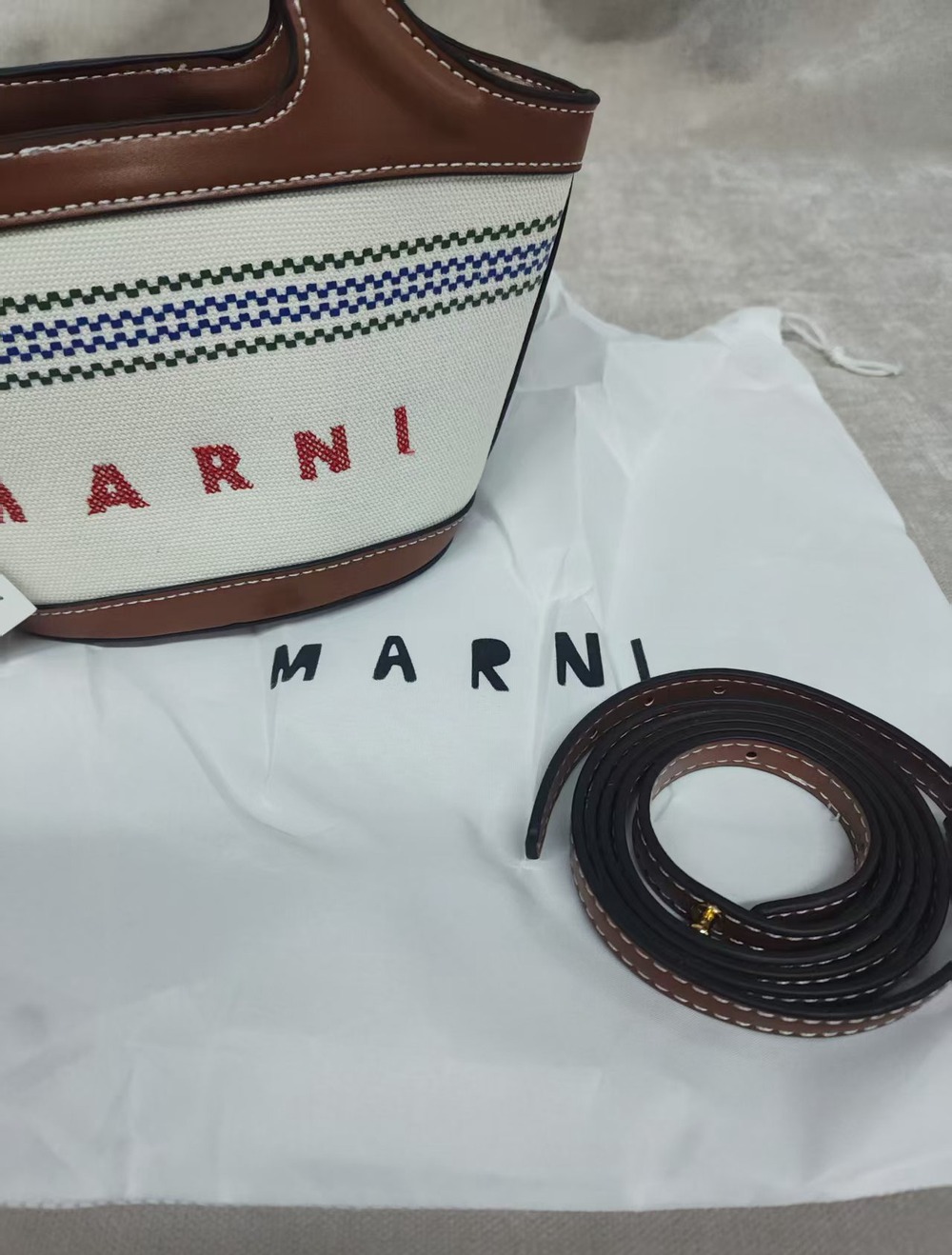 🛍Marni Mini Canvas Tote Bag Summer Essential - Picture 9 of 9